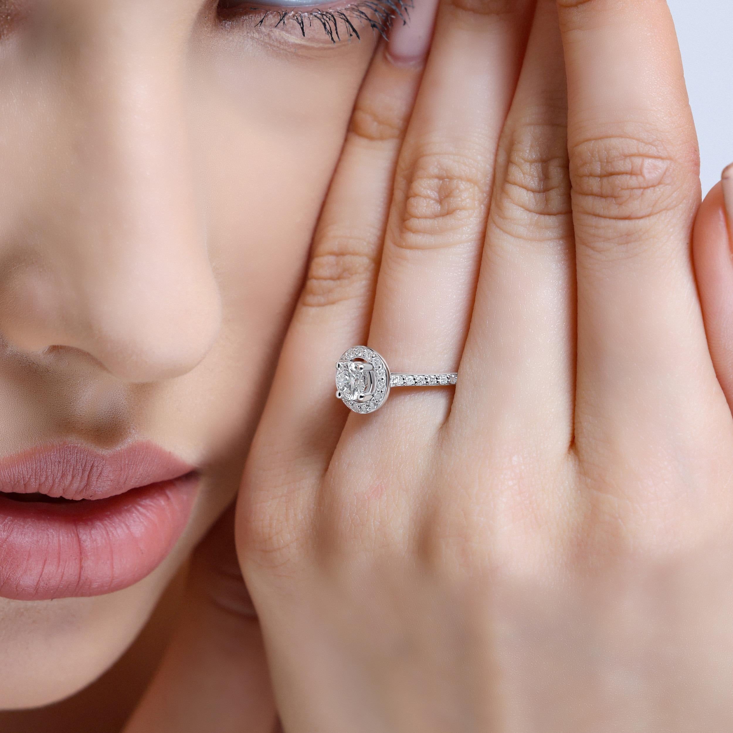 Verlobungsring mit 0,84 Karat Diamant im Angebot 1