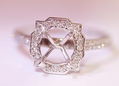 Diamond Engagement Bridal Ring 14 Karat White Gold .35 Carat Total Weight