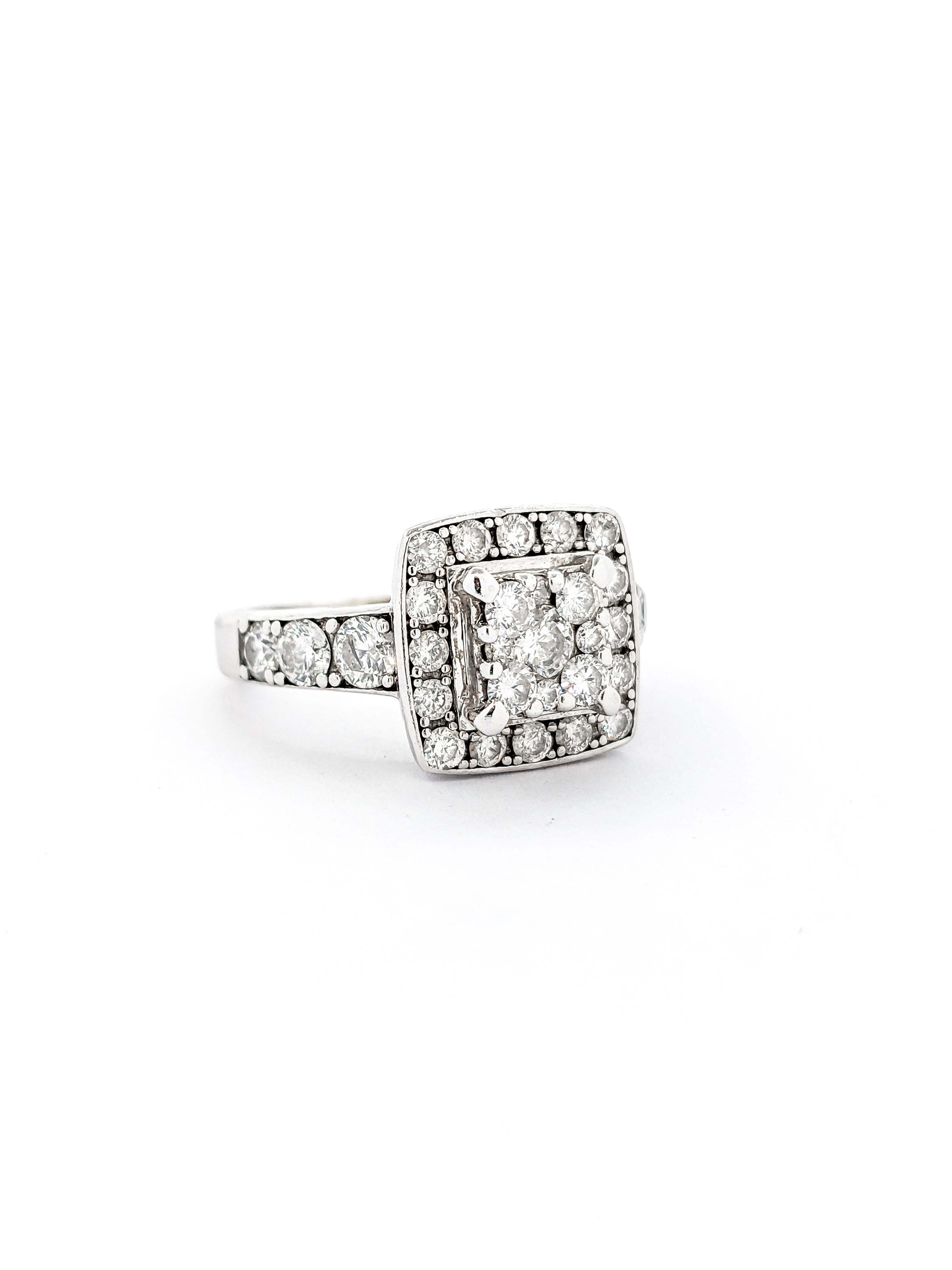 Verlobungs-Cluster-Ring mit Diamant 4
