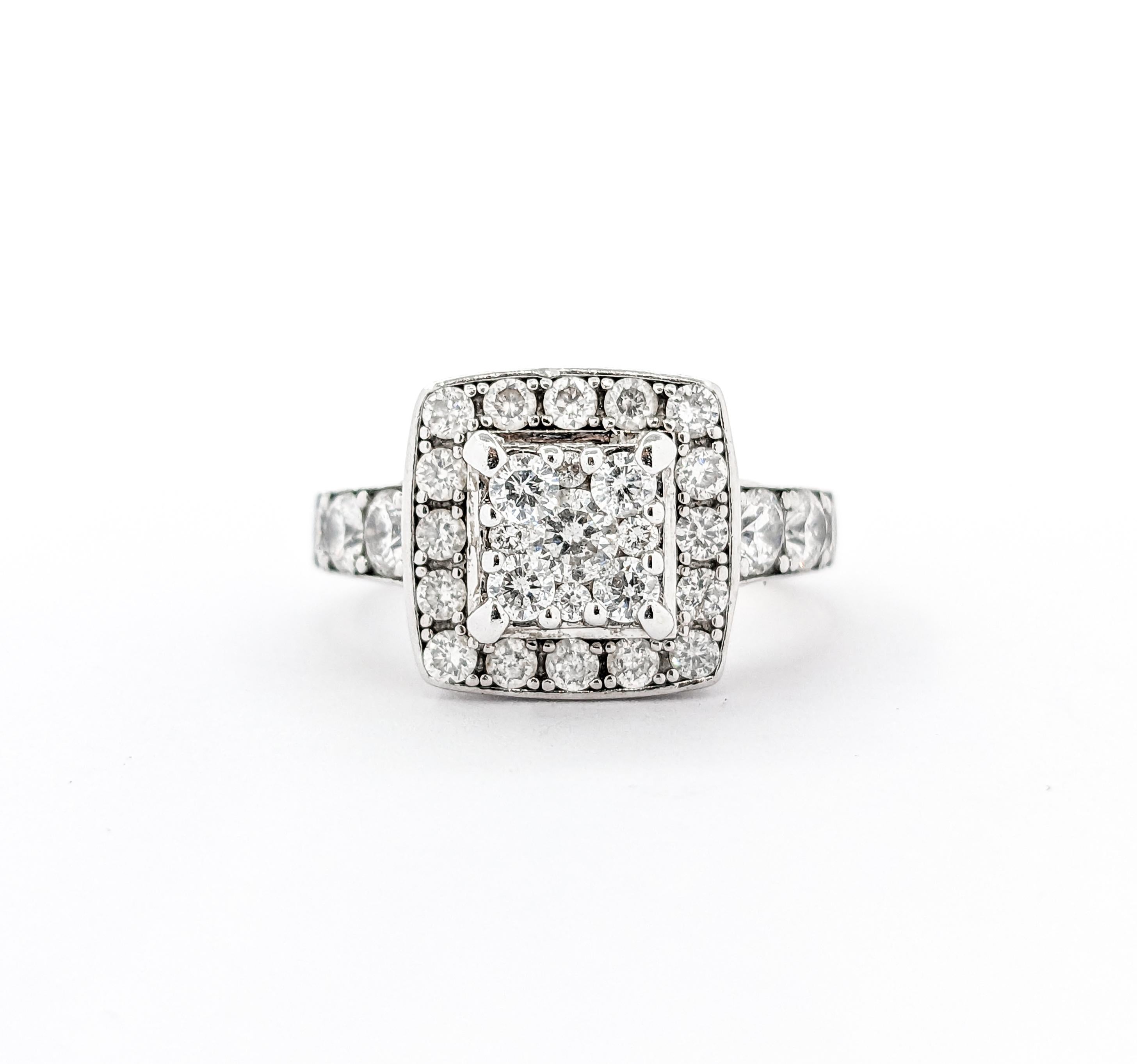 Verlobungs-Cluster-Ring mit Diamant 5