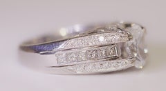 Diamond Engagement Fashion Cocktail Ring Platinum Cubic Zirconia Center Simon G