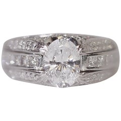 Diamond Engagement Fashion Cocktail Ring Platinum Cubic Zirconia Center Simon G