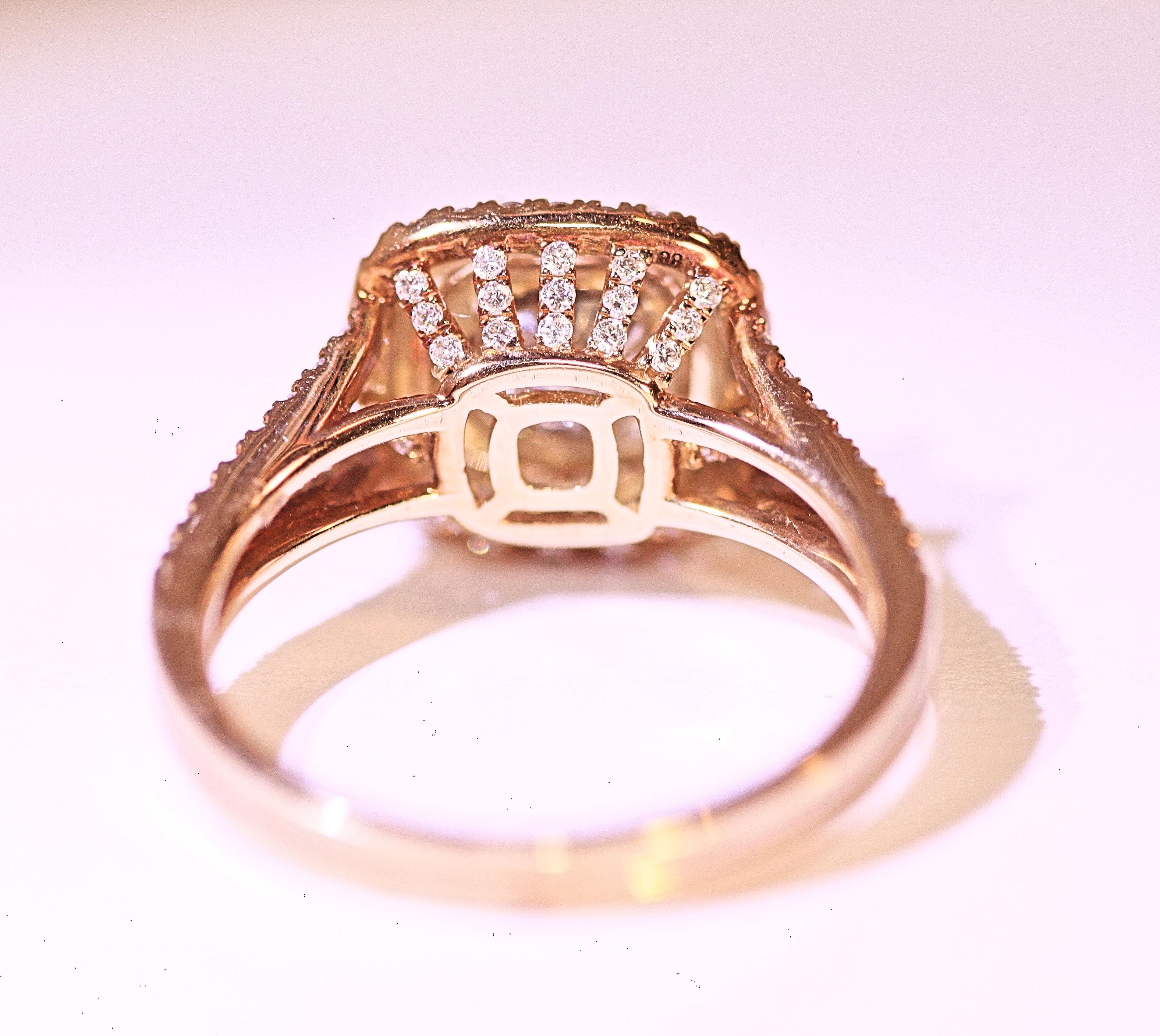 Round Cut Diamond Engagement Fashion Ring 14 Karat Yellow White Gold Cubic Zirconia Center For Sale