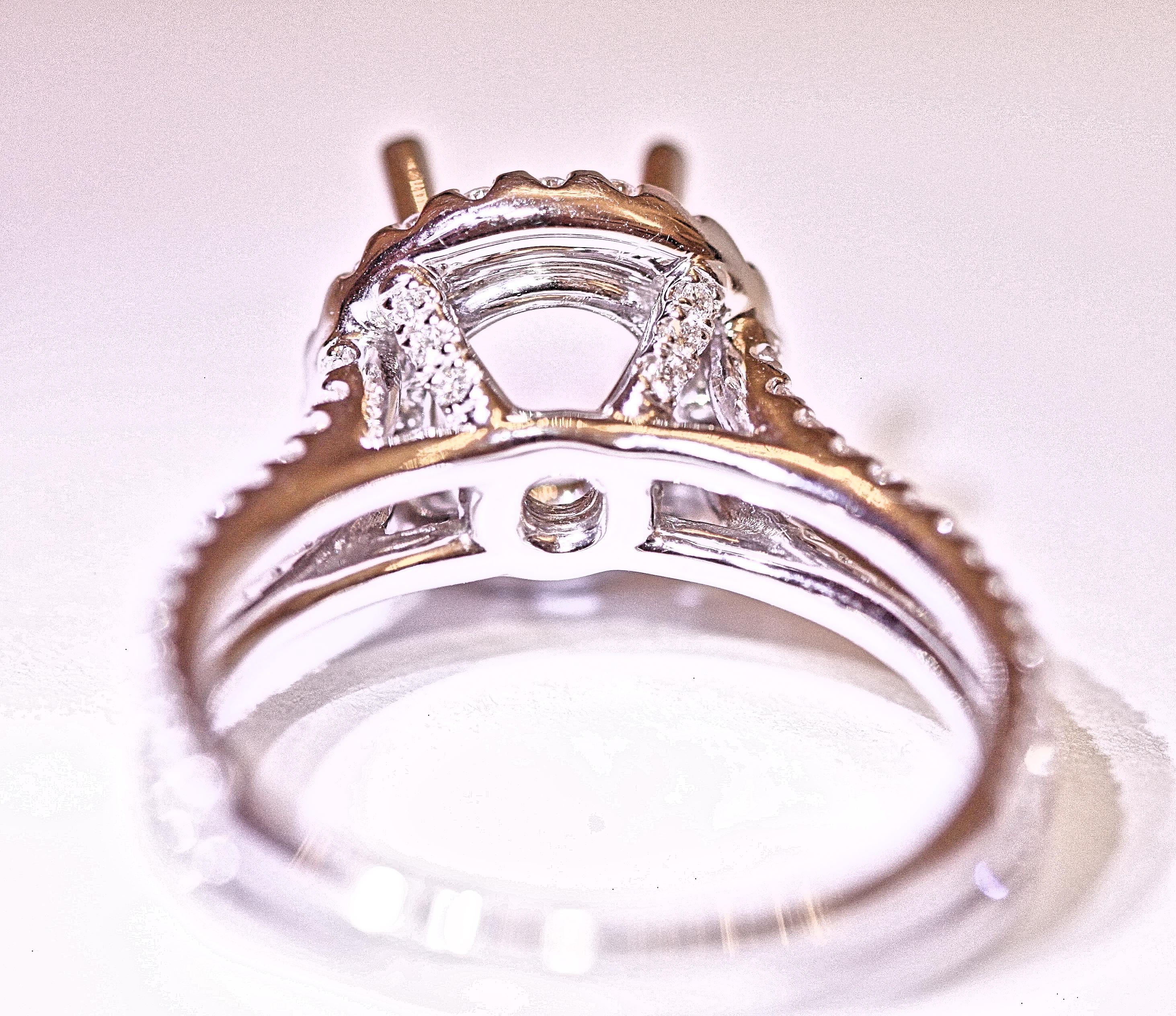 Diamond Engagement Fashion Ring 18 Karat White Gold .58 Carat Total Weight In New Condition For Sale In Melbourne, FL