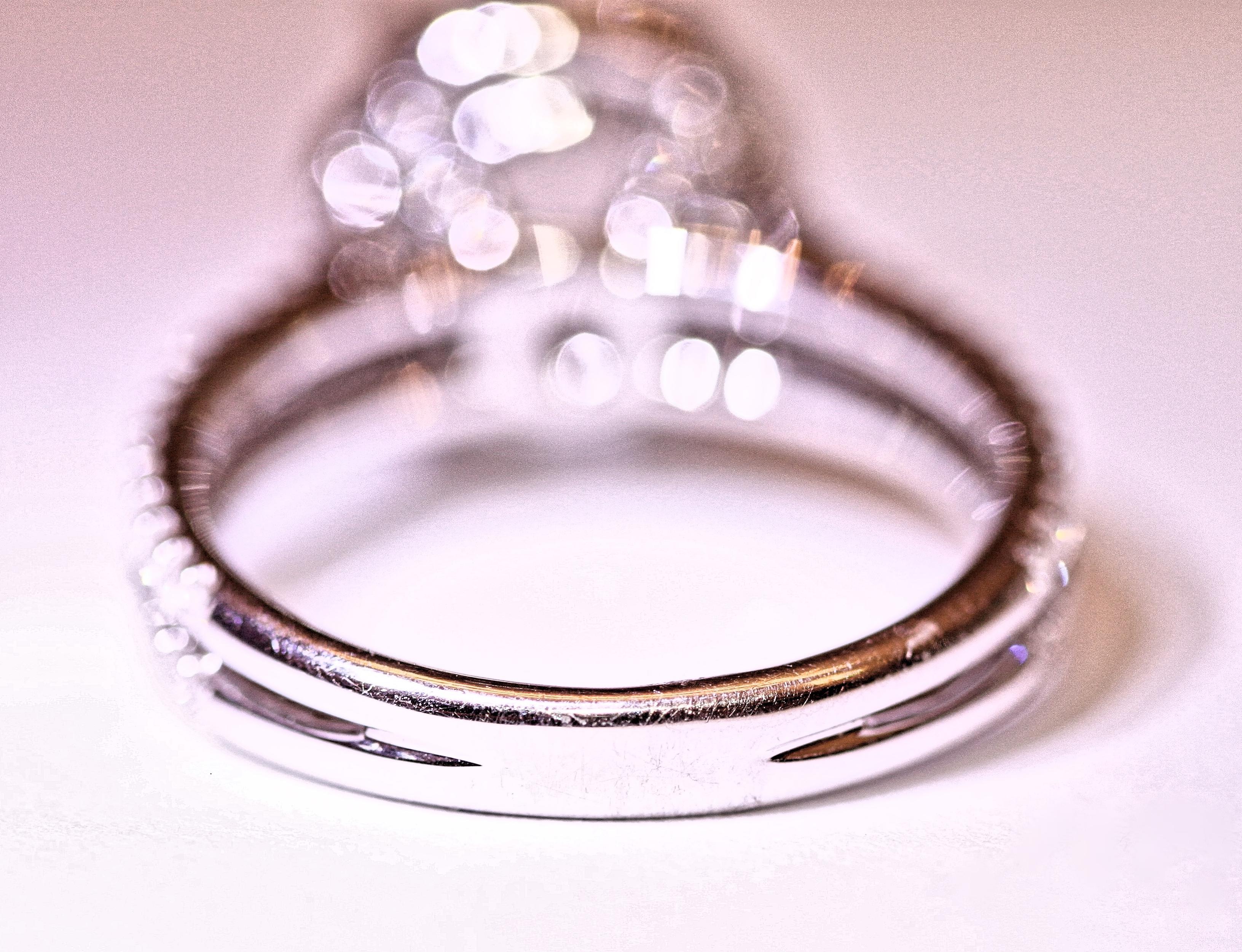 Women's or Men's Diamond Engagement Fashion Ring 18 Karat White Gold .58 Carat Total Weight For Sale