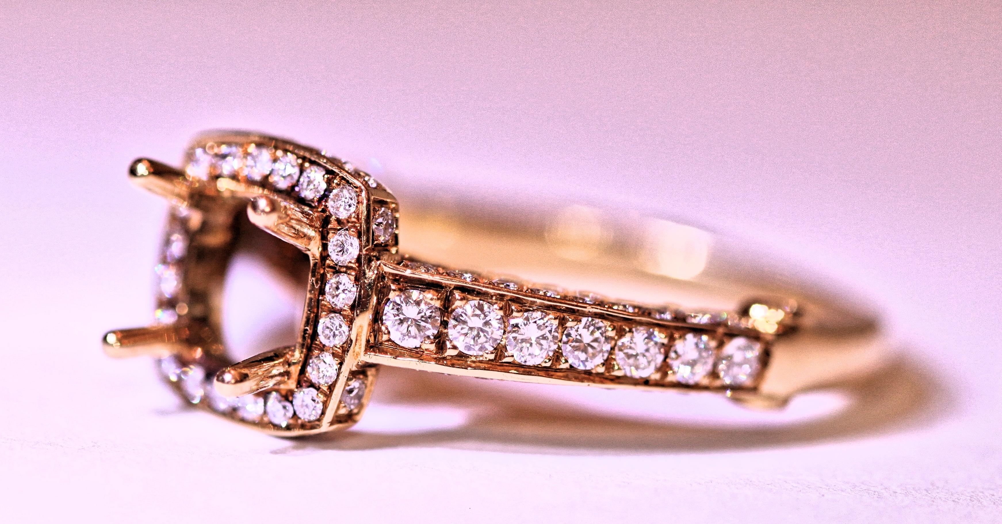 Round Cut Diamond Engagement Fashion Ring 18 Karat Yellow Gold 1.14 Carat Total Weight For Sale
