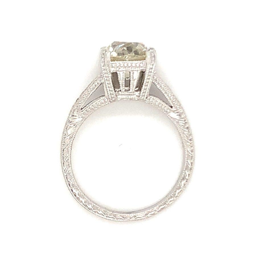 Old European Cut Diamond Engagement Platinum Ring For Sale