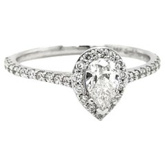 Diamond Engagement Ring 0.50 Carat Set in 14 Karat White Gold