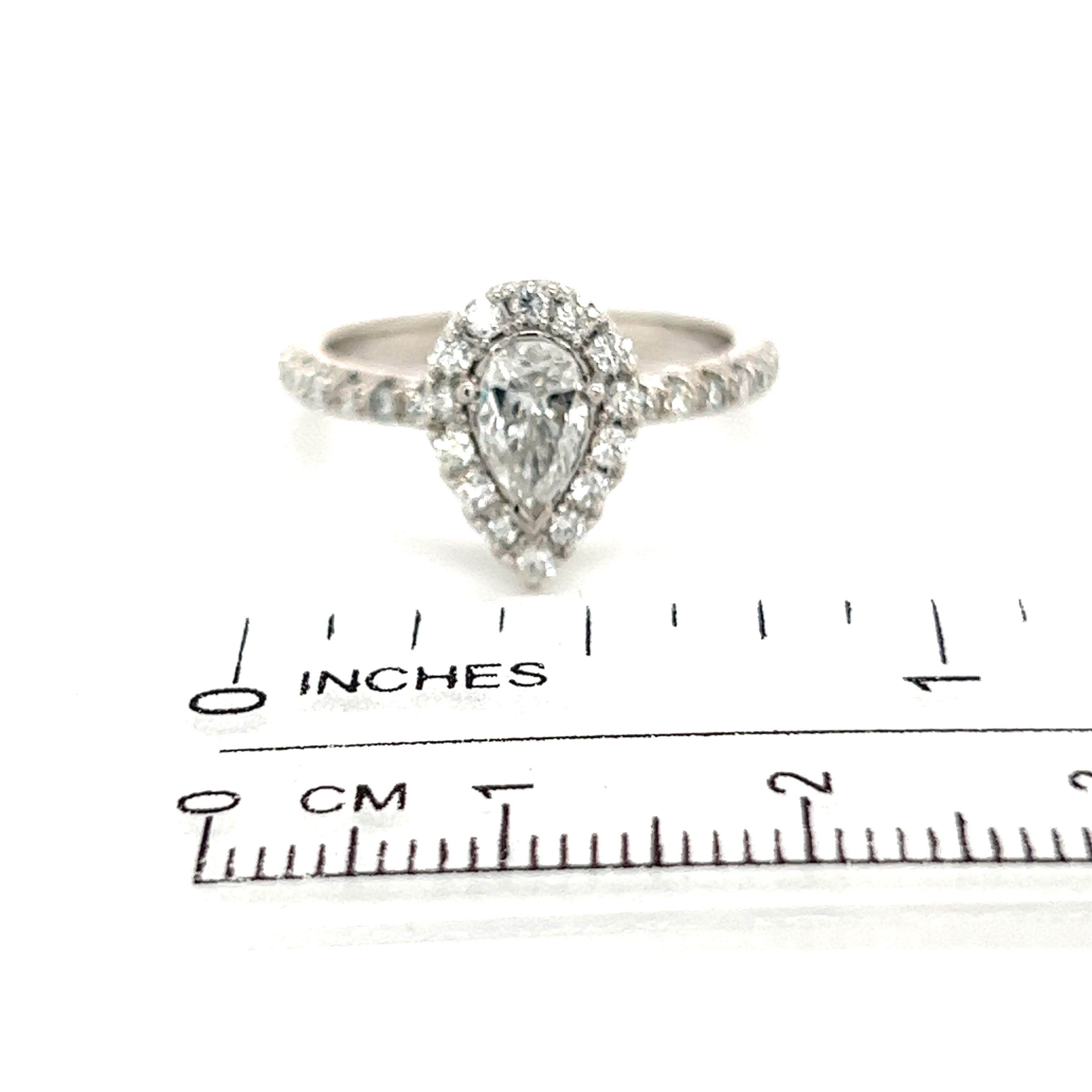 Diamond Engagement Ring 14k White Gold 0.90 TCW Certified For Sale 3