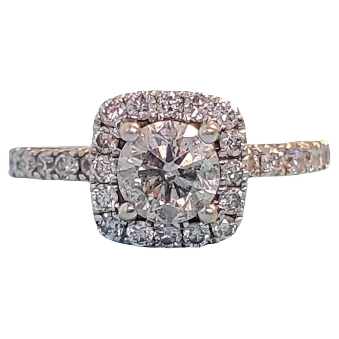 Diamond Engagement Ring 14k White Gold 1.25tcw Natural Diamonds