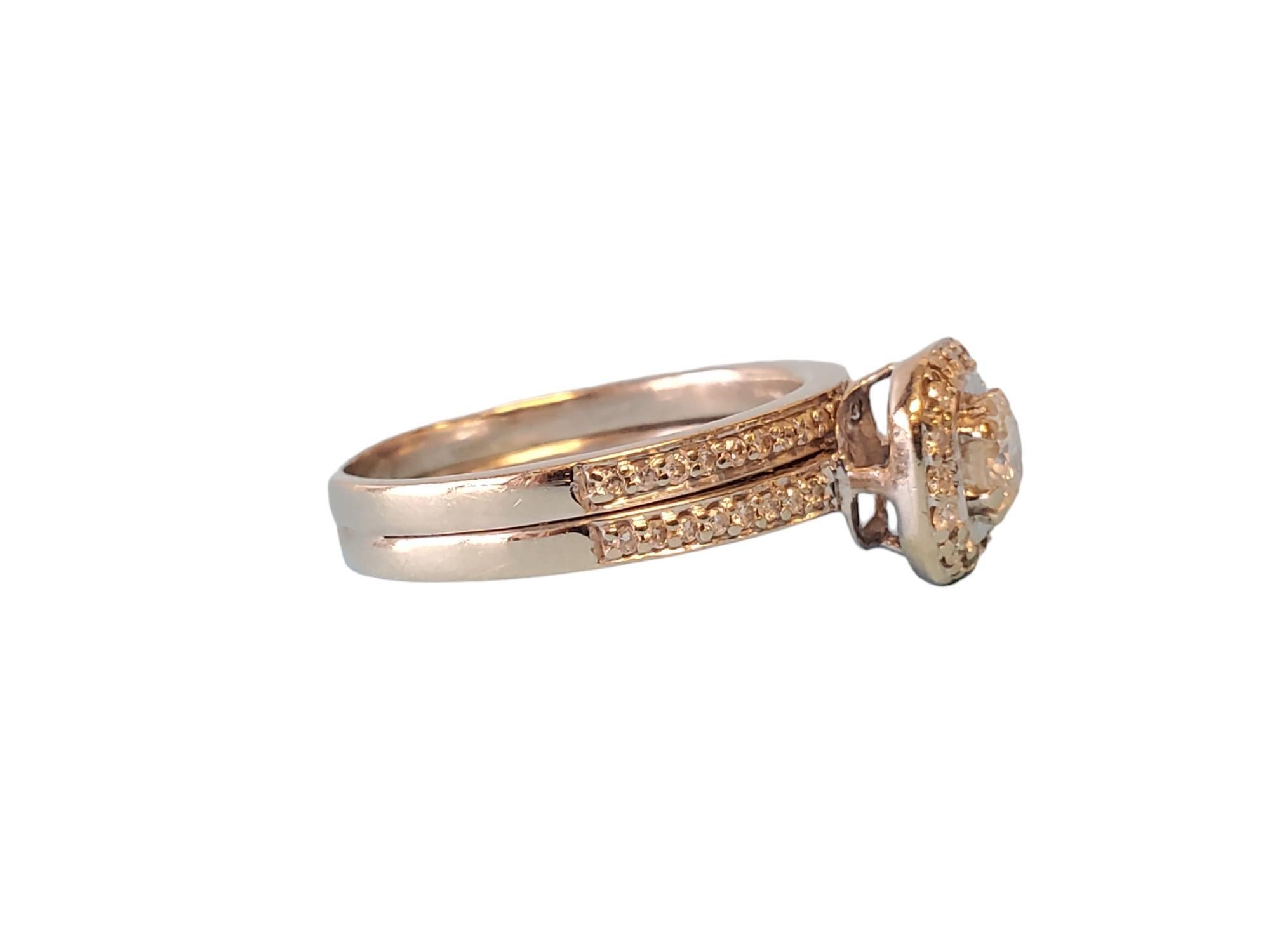 Brilliant Cut Diamond Engagement Ring 14k White Gold .42ct Round Brilliant Center Stone, 1tcw For Sale