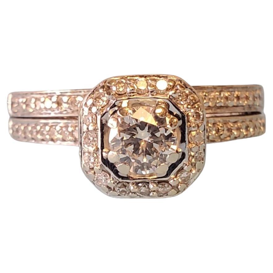 Diamant-Verlobungsring 14k Weißgold .42ct Runde Brilliant Center Stone, 1tcw