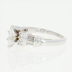 Diamond Engagement Ring, 14 Karat White Gold Marquise Brilliant .75 Carat