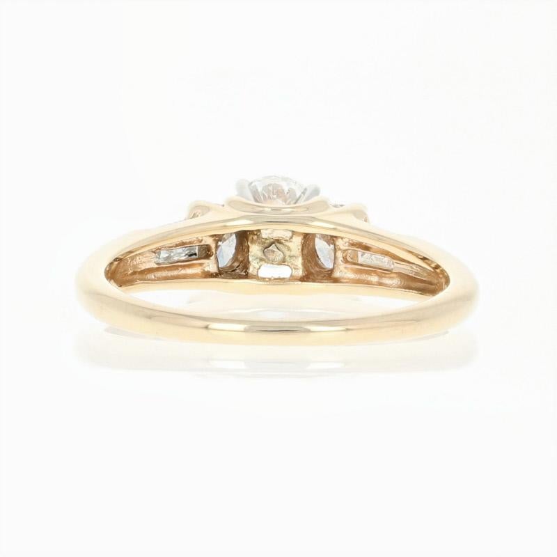 Diamond Engagement Ring, 14 Karat Yellow Gold Round Cut 1.11 Carat In Excellent Condition In Greensboro, NC