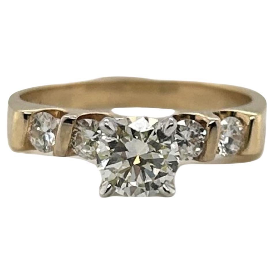 Diamond Engagement Ring 18k Yellow Gold 0.9 TCW Center Stone