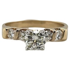 Diamond Engagement Ring 18k Yellow Gold 0.9 TCW Center Stone