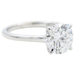 Diamond Engagement Ring 2.40 Carat RBC E I1 GIA Solitaire Setting
