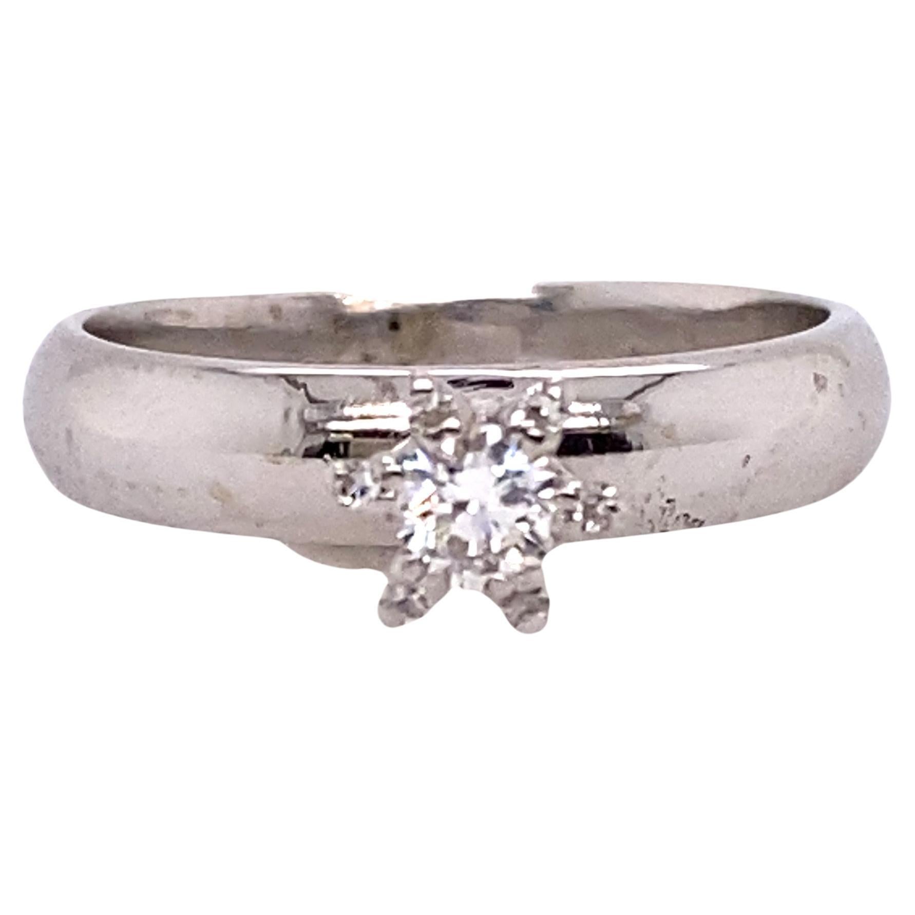 Diamond Engagement Ring .30ct F/G-VS Round Brilliant 14K Comfort Fit Wide Band For Sale