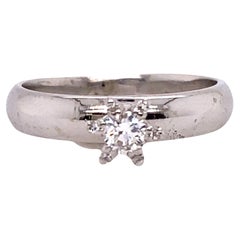 Diamond Engagement Ring .30ct F/G-VS Round Brilliant 14K Comfort Fit Wide Band