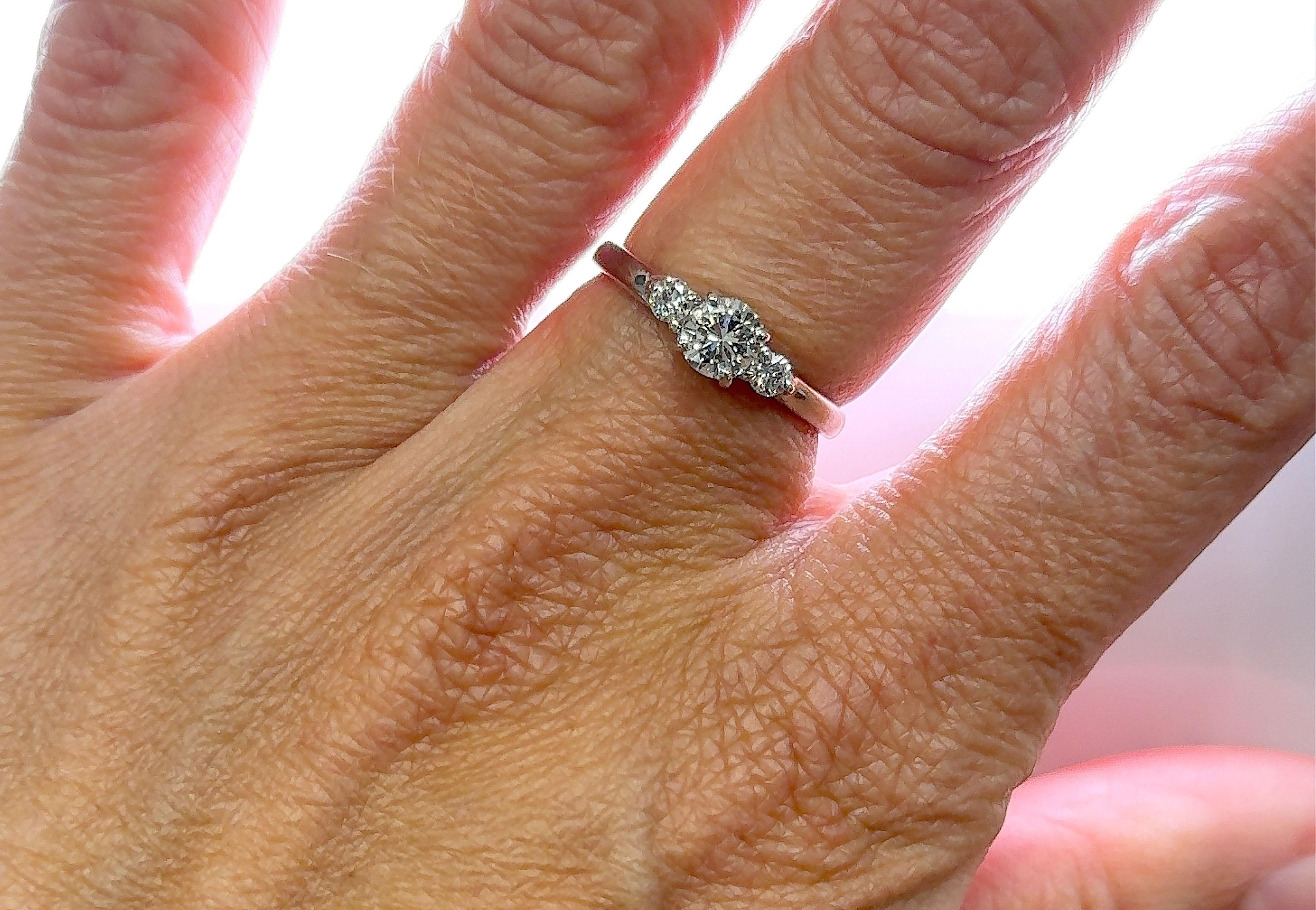 Diamond Engagement Ring .65ct Round Brilliant G-H VS Platinum 1