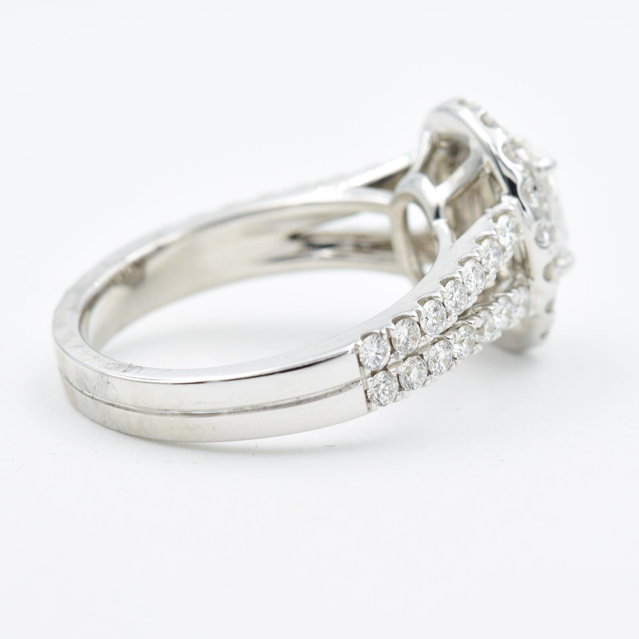 Diamond Engagement Ring .70c Carat Oval F SI1 GIA Double Diamond Halo Setting 1