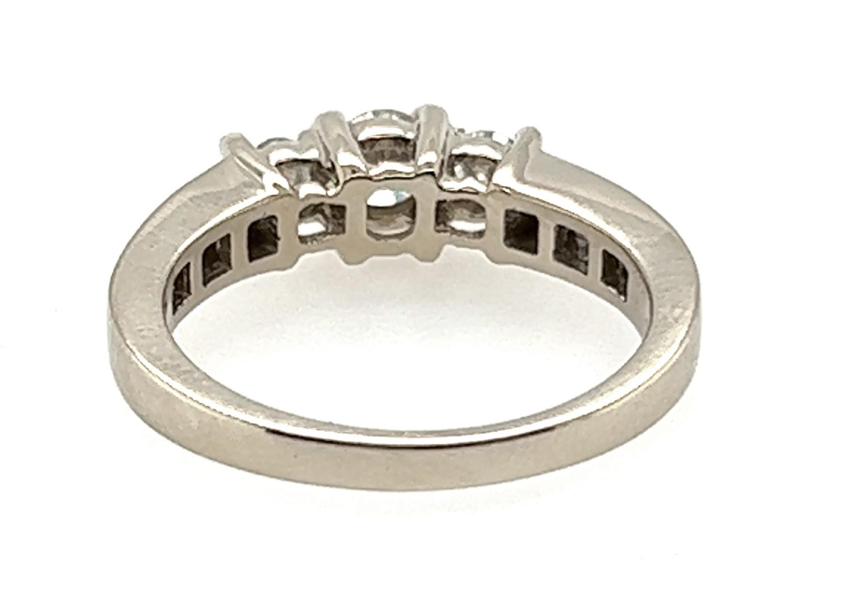 Diamond Engagement Ring .80ct Round Brilliant 3 Stone Wedding Ring Set New 14K For Sale 1