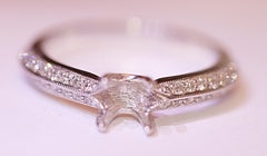 Diamond Engagement Ring Bridal Ring 14 Karat White Gold .31 Carat Total Weight