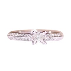 Diamond Engagement Ring Bridal Ring 14 Karat White Gold .31 Carat Total Weight