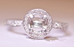 Diamond Engagement Ring Bridal Ring 14 Karat White Gold .48 Carat Diamonds