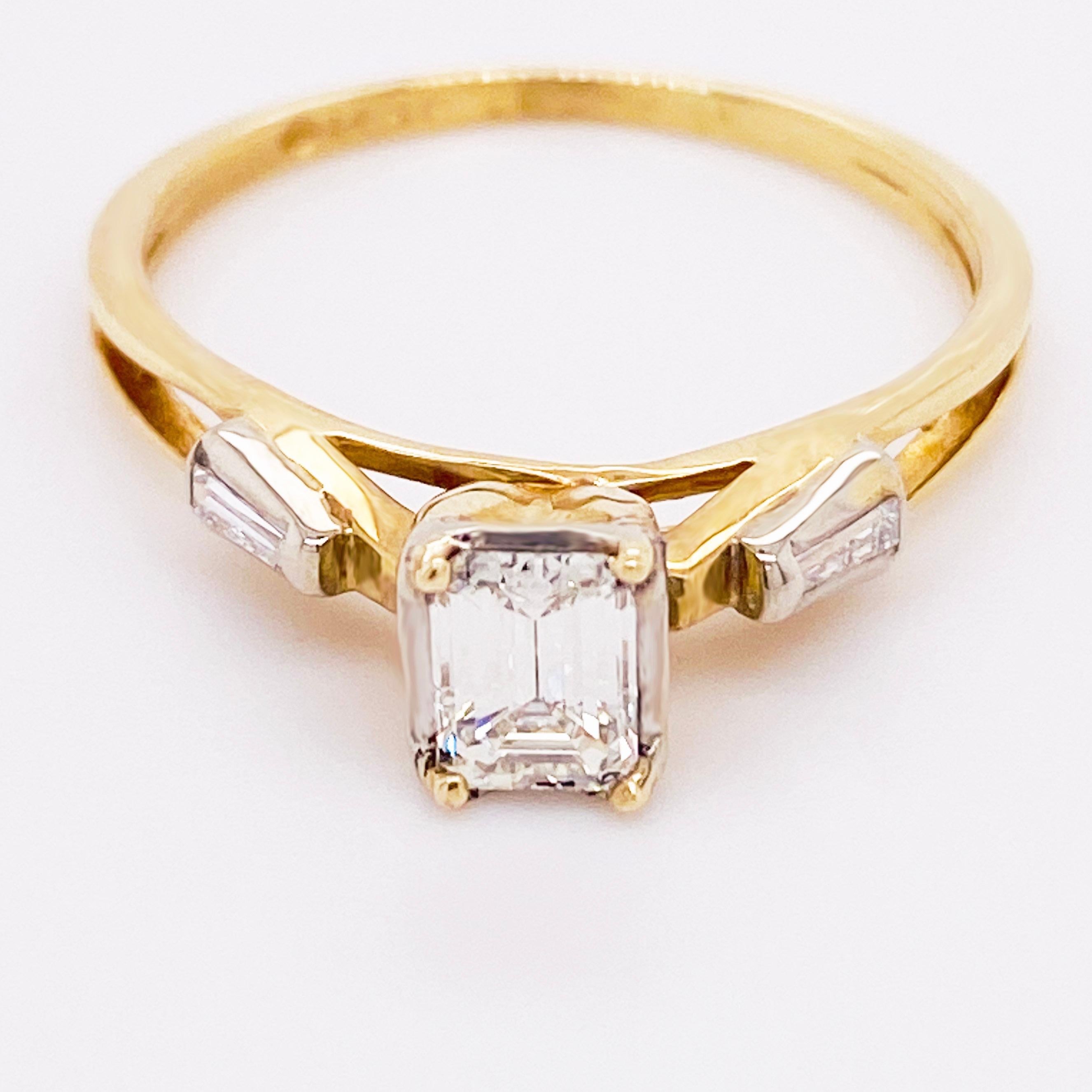 emerald cut cathedral setting