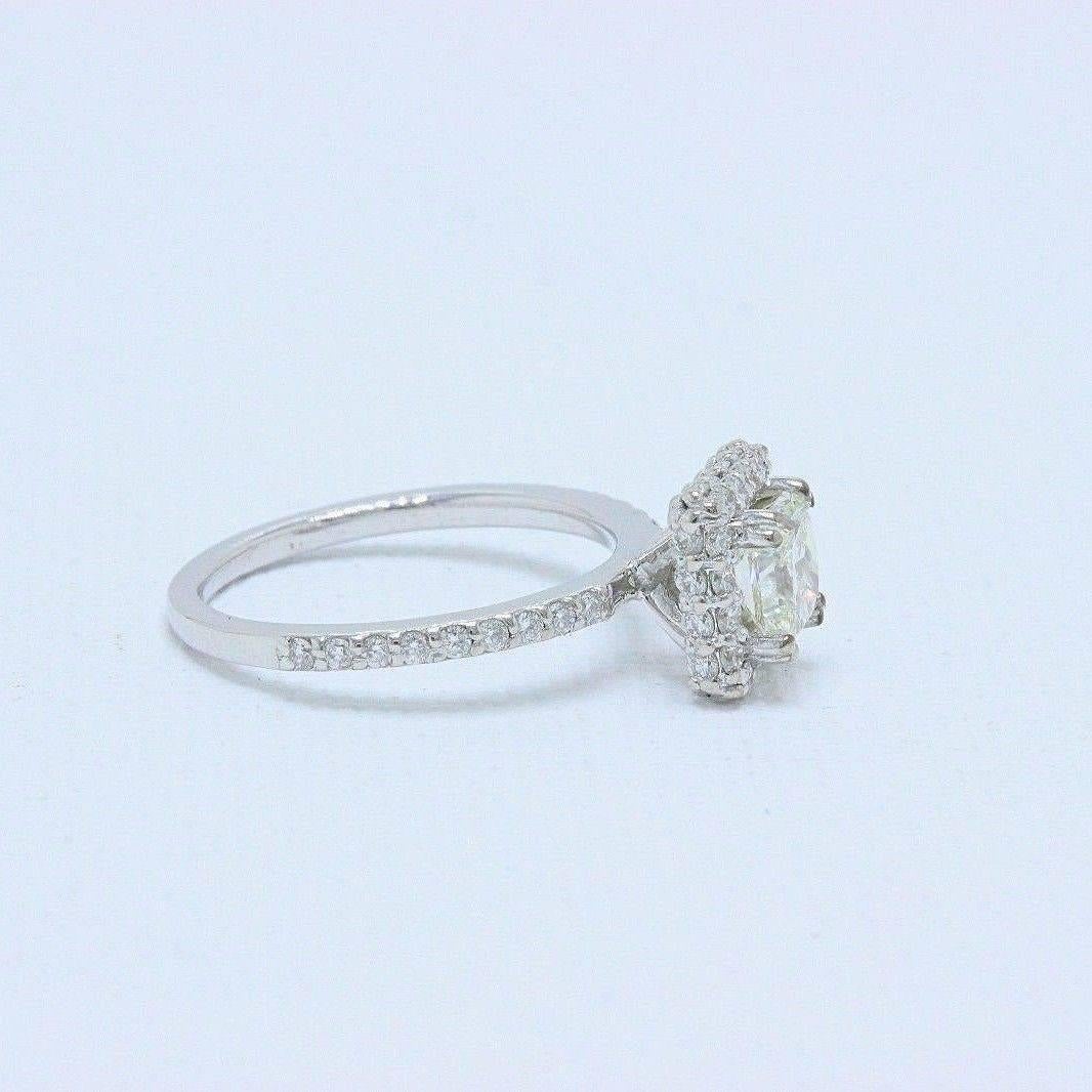 Bague de fiançailles à diamant central Princesse Design/One 1.11 TCW 14K White Gold  en vente 5