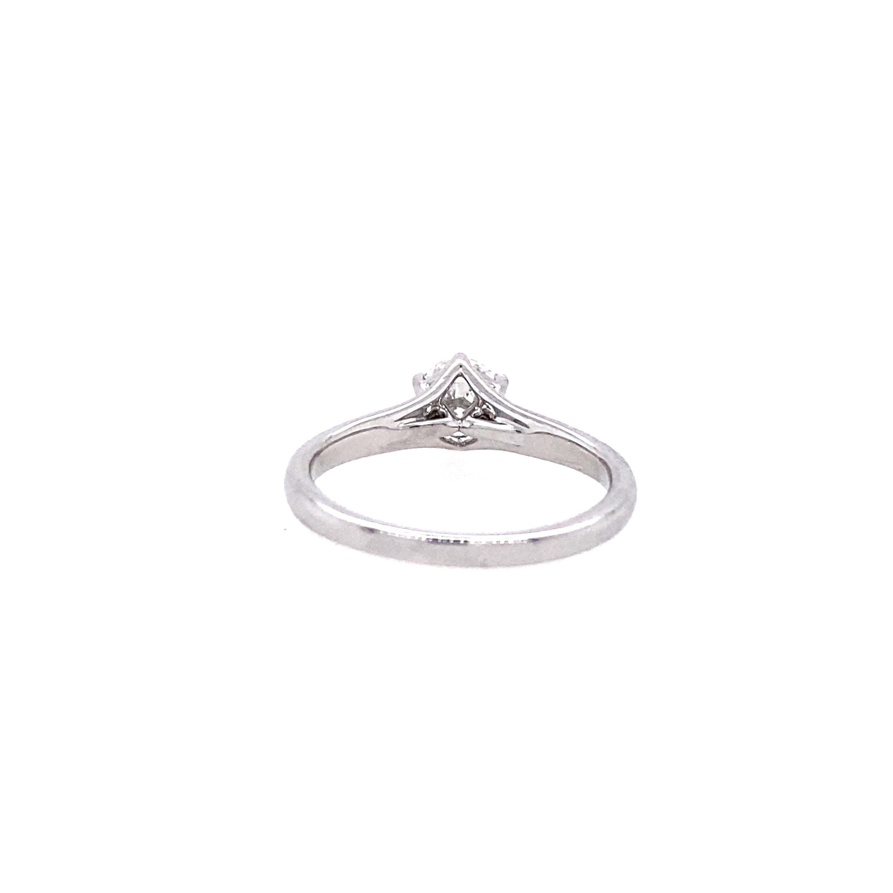 Contemporary Solitaire Diamond Engagement Ring in 14 Karat White Gold