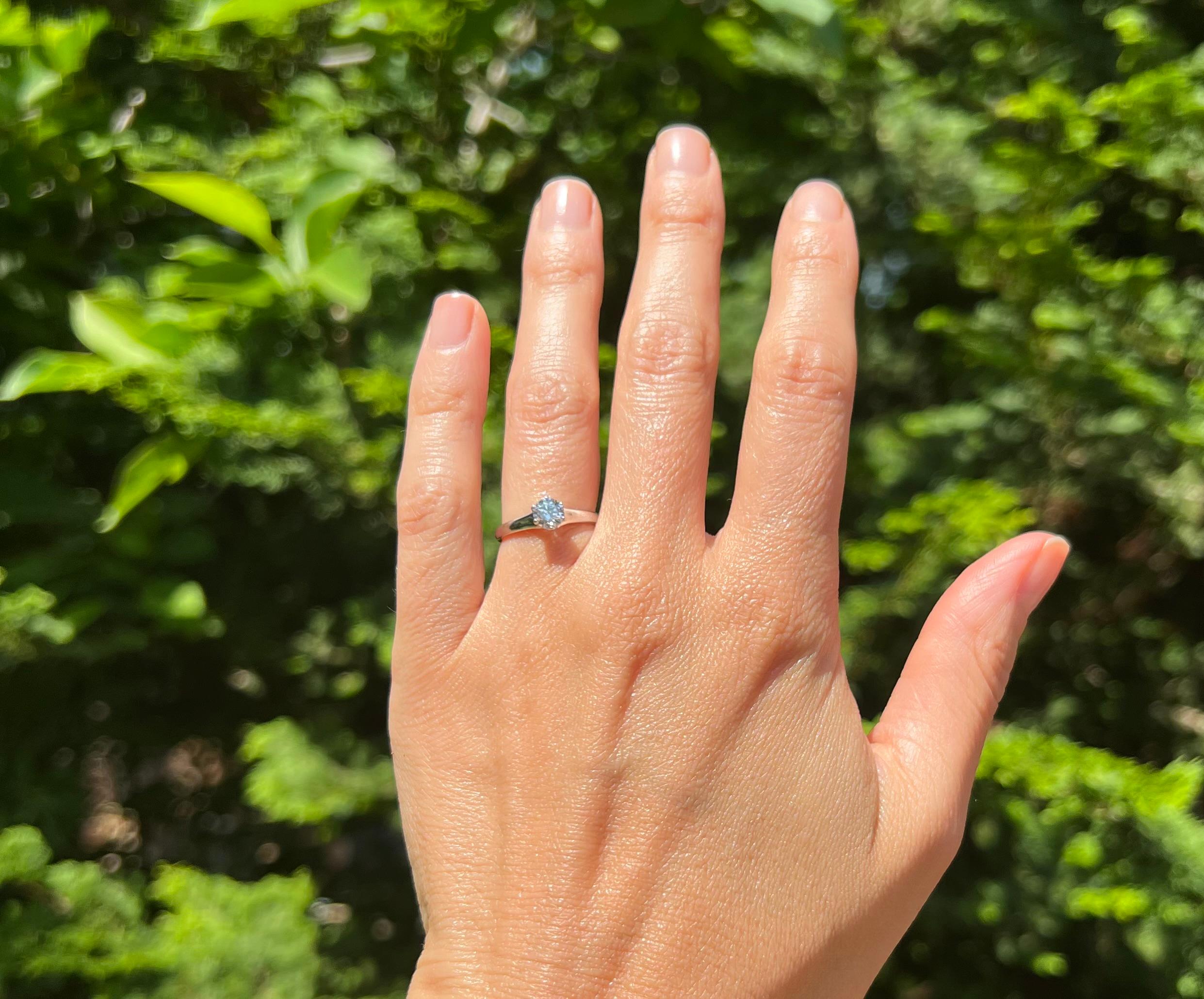Round Cut Solitaire Diamond Engagement Ring in 14 Karat White Gold