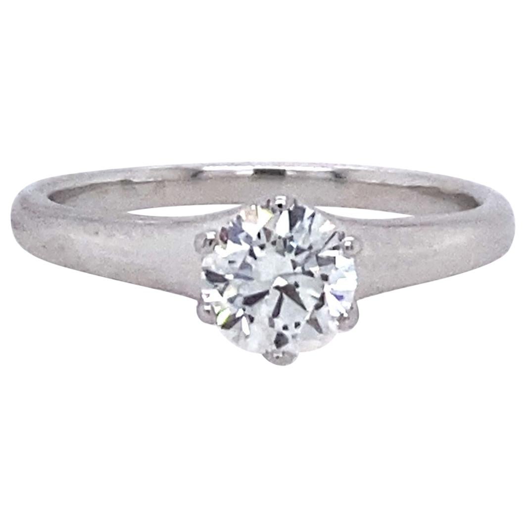 Solitaire Diamond Engagement Ring in 14 Karat White Gold