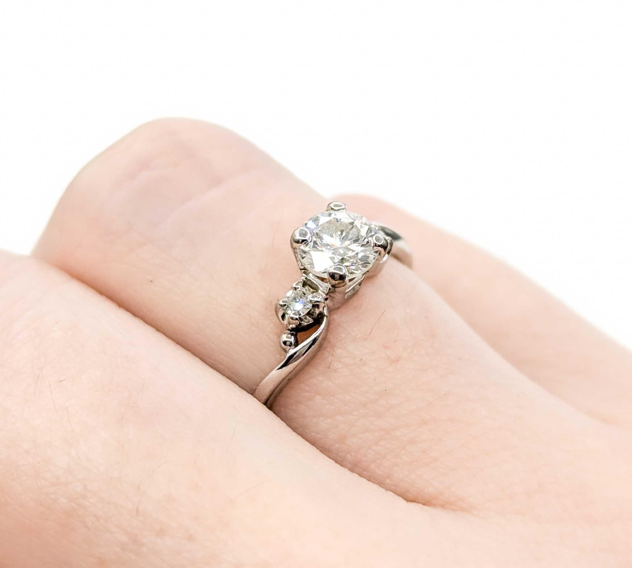 Diamond Engagement Ring in 14k White Gold

Introducing this beautiful engagement ring, crafted in 14k white gold. The ring features a .55ct diamond with additional diamonds, creating a dazzling and sophisticated design. This ring is currently a size