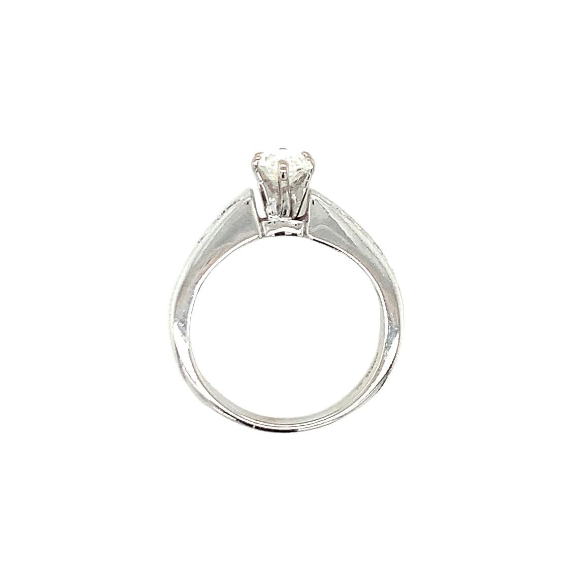 Women's Diamond Engagement Ring in 14k White Gold For Sale