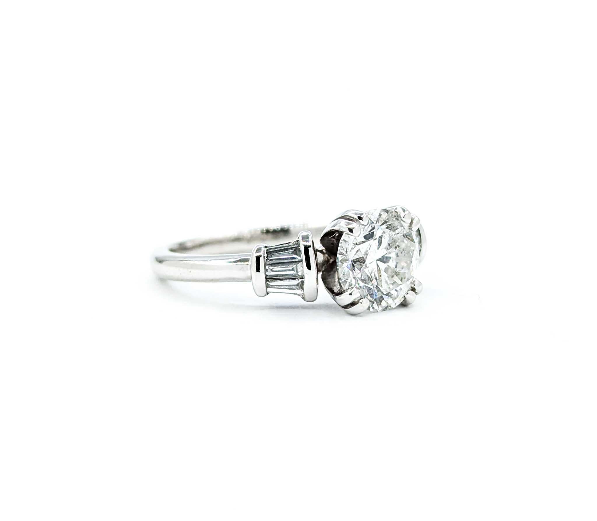 Diamond Engagement Ring in 14k White Gold For Sale 1