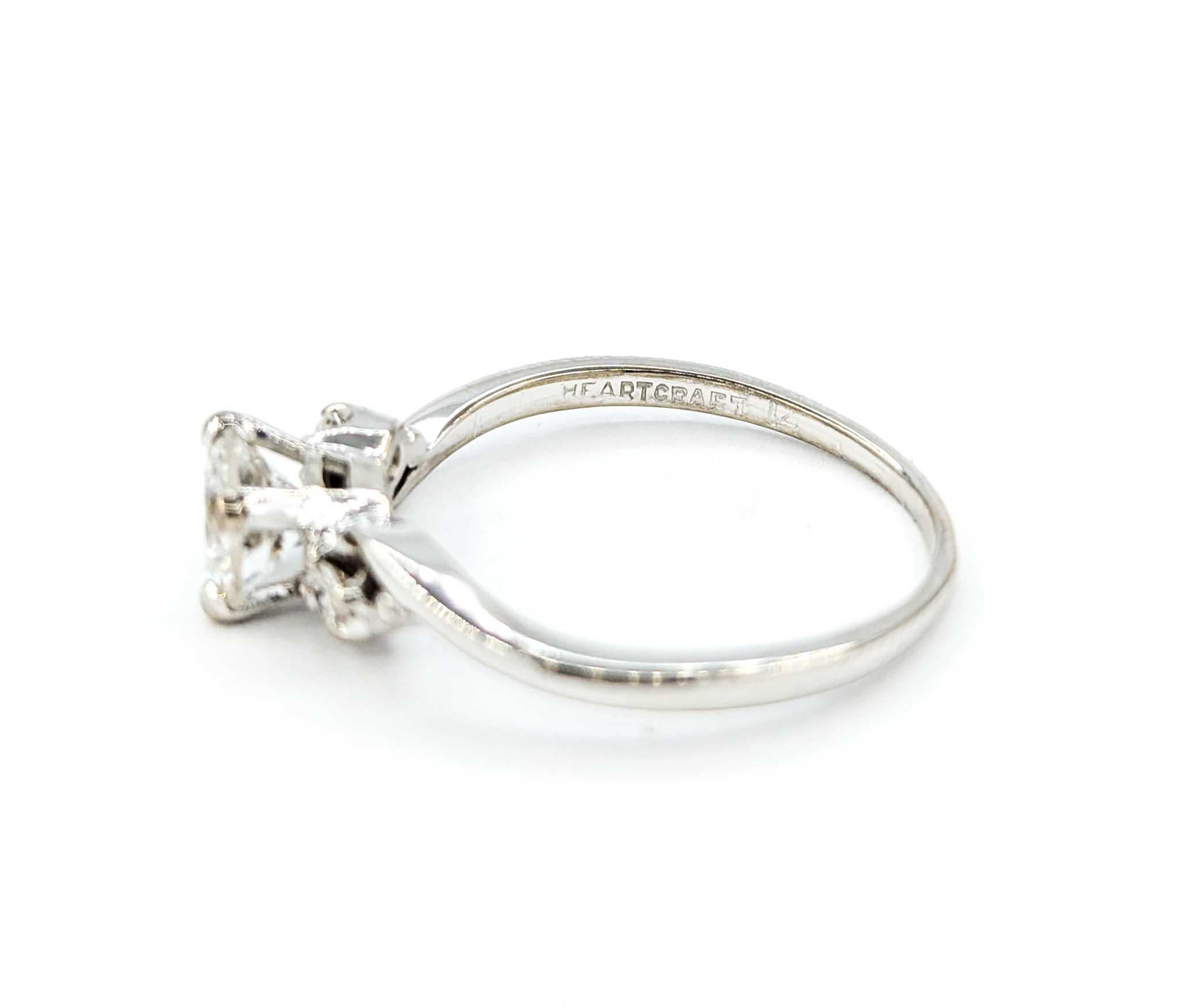 Diamond Engagement Ring in 14k White Gold For Sale 2