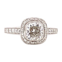 Bague de fiançailles en or blanc 18 carats et diamants
