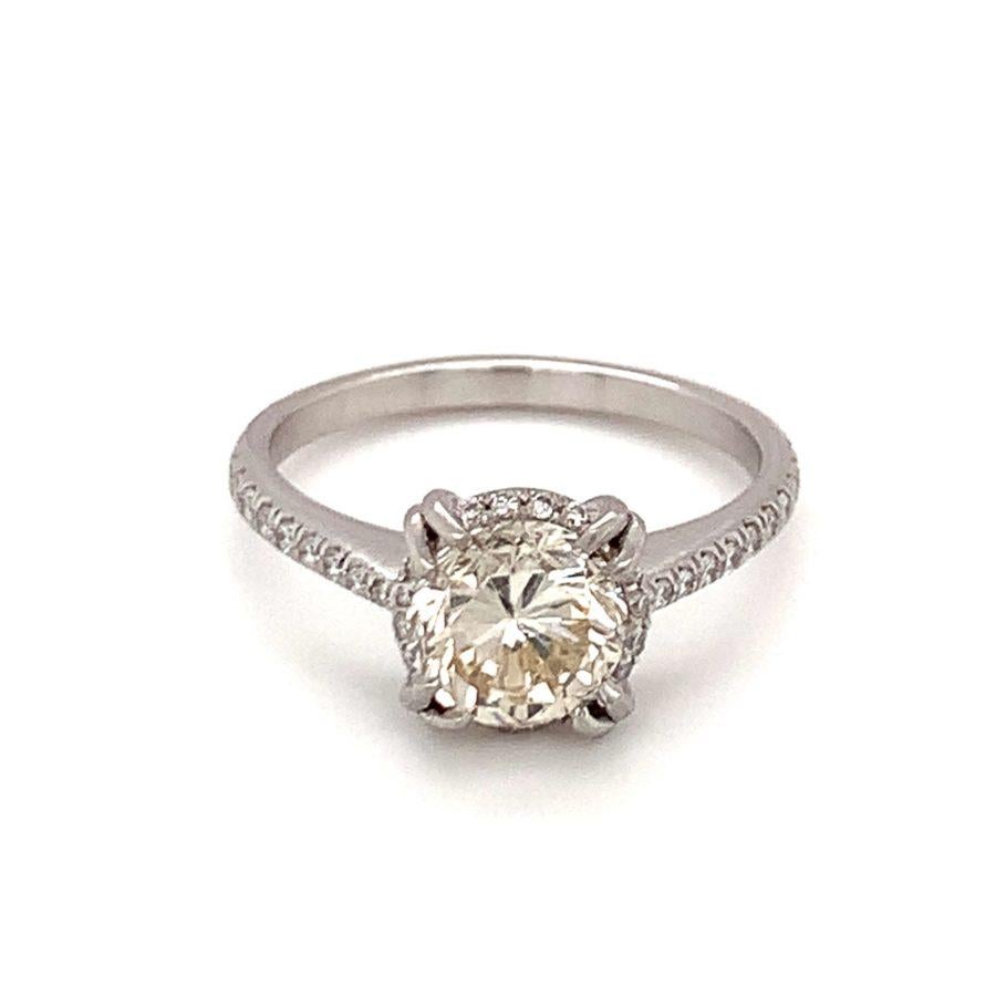 Diamant-Verlobungsring aus Platin im Zustand „Gut“ im Angebot in Beverly Hills, CA