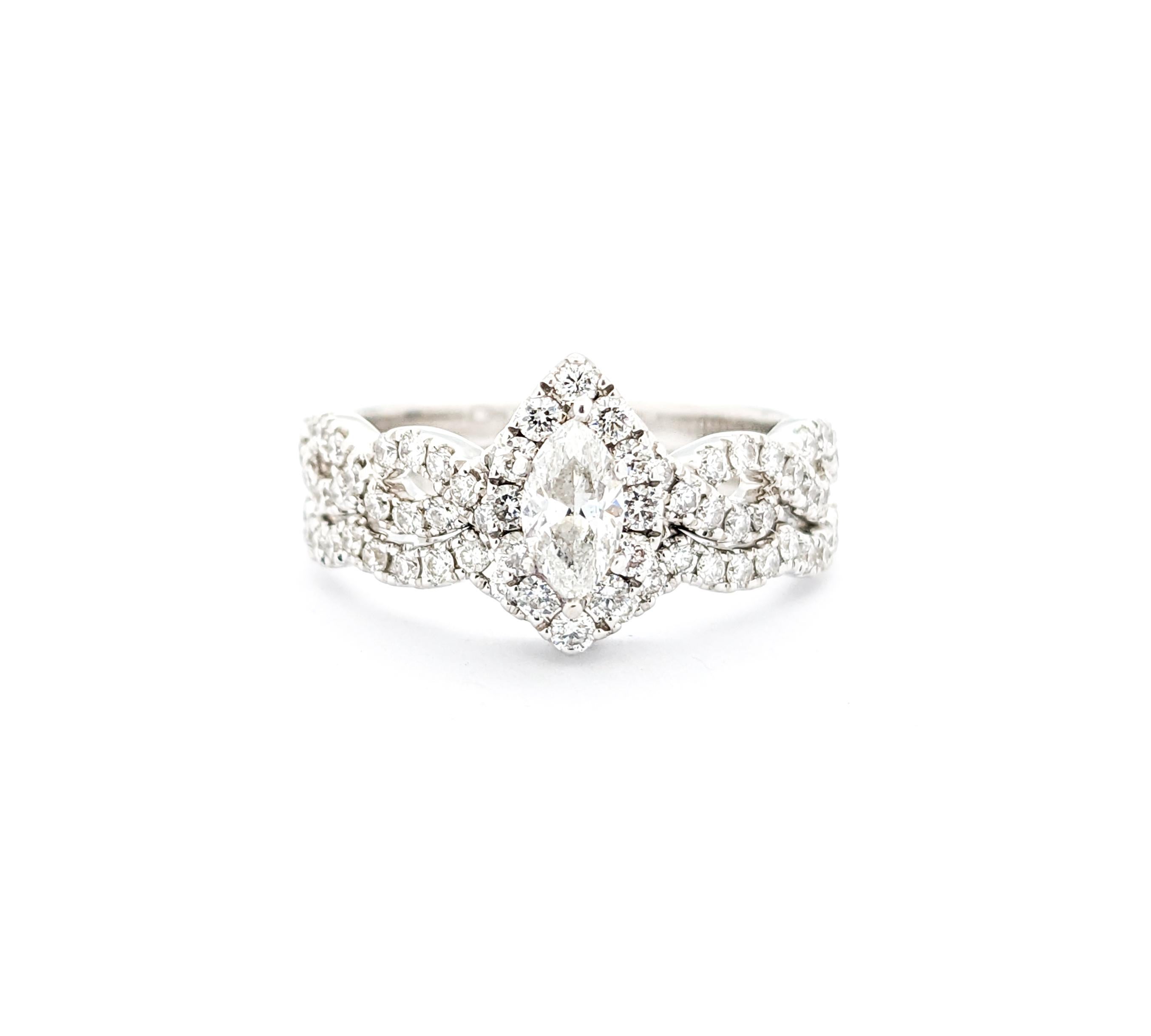 Diamond Engagement Ring In White Gold For Sale 6