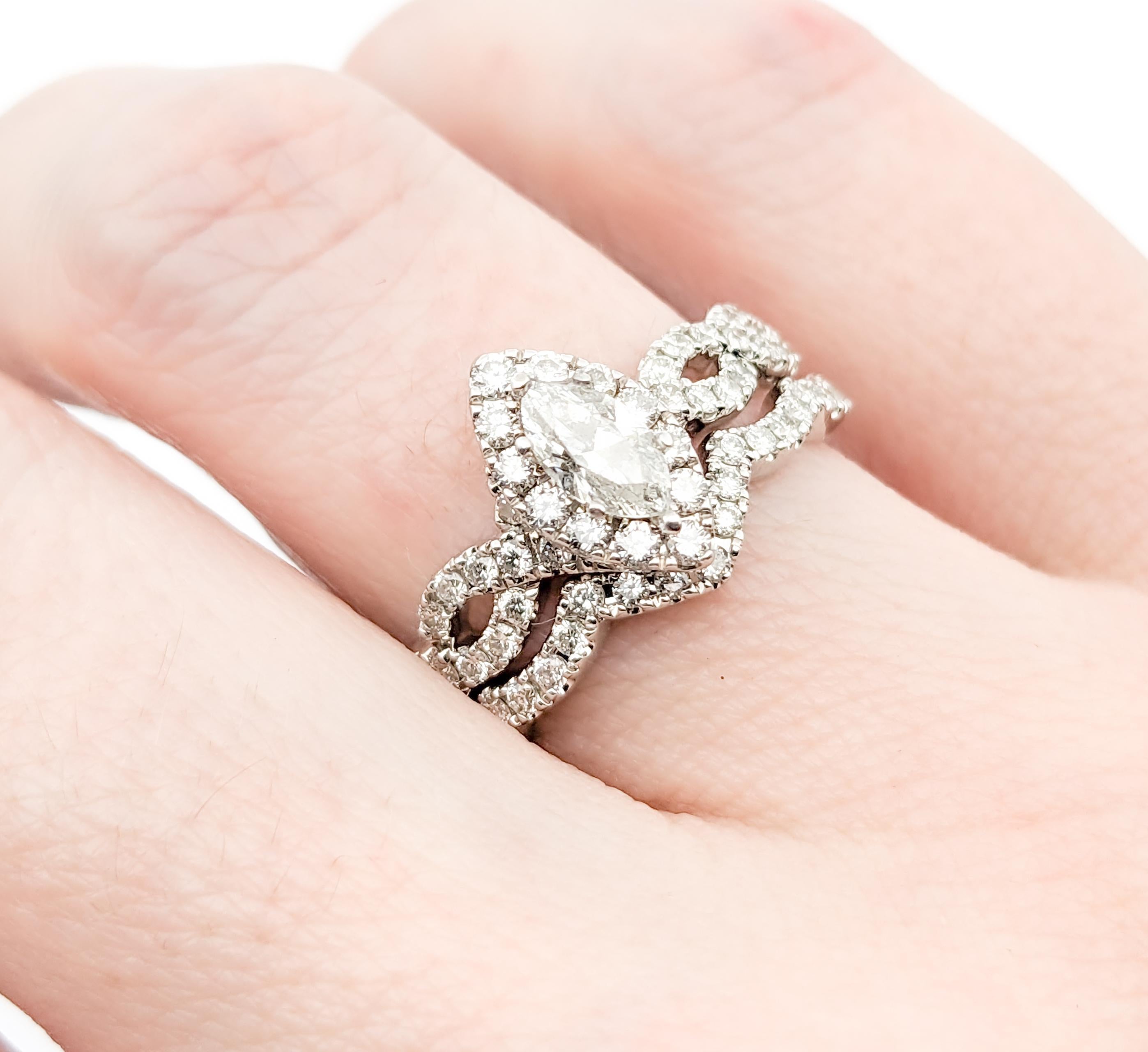 Bague de fiançailles en or blanc avec diamant Excellent état - En vente à Bloomington, MN