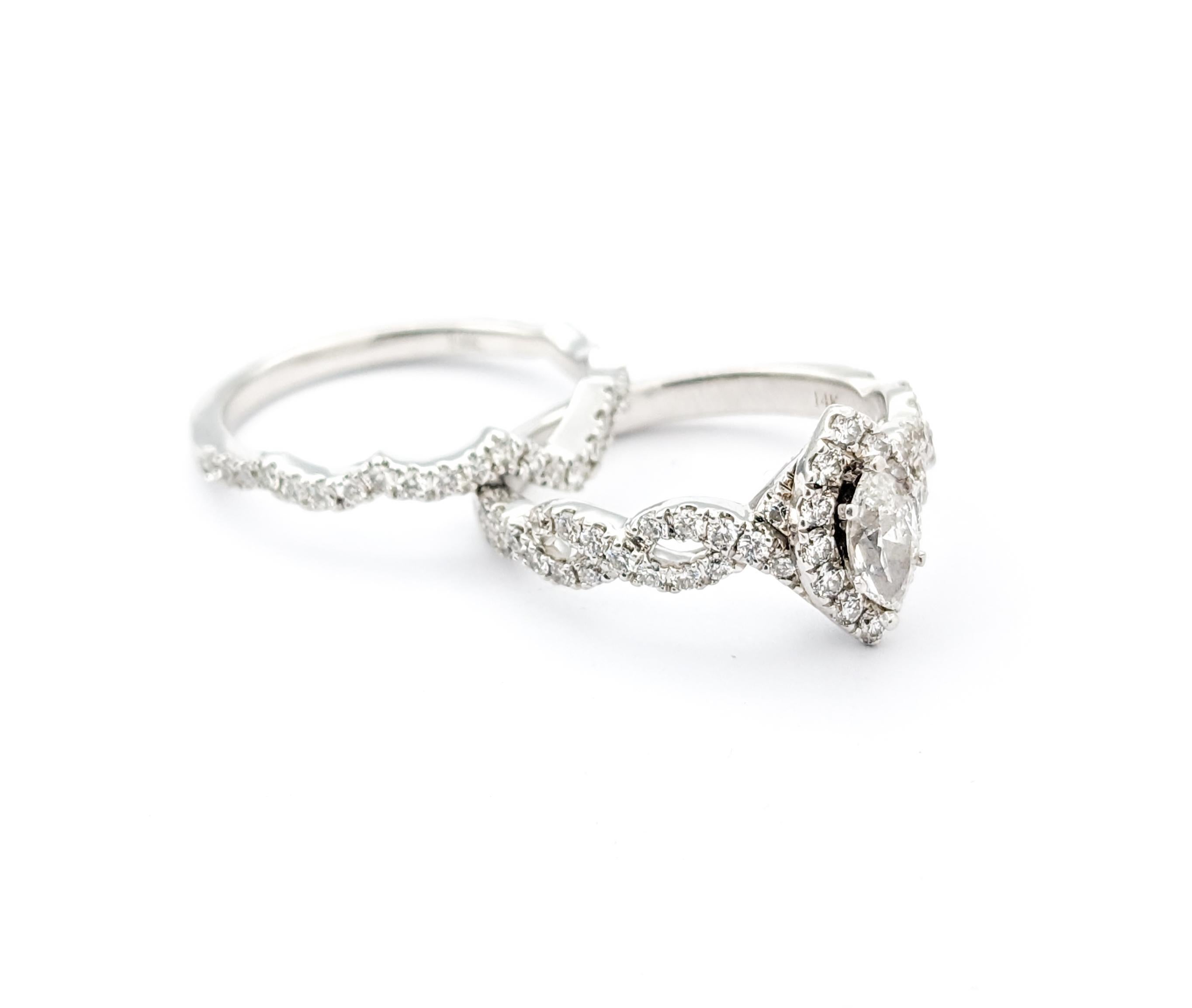 Diamond Engagement Ring In White Gold For Sale 1