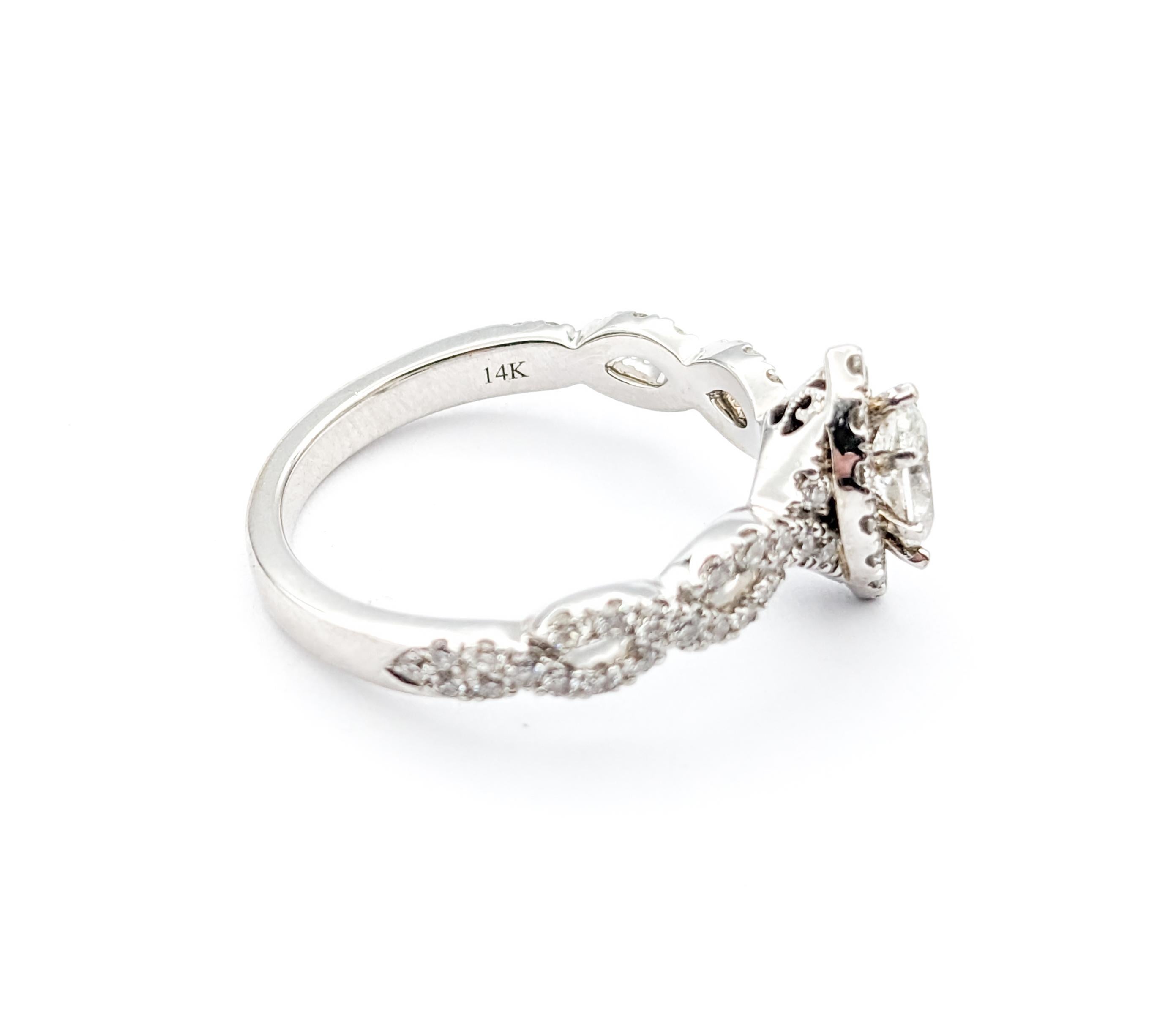 Diamond Engagement Ring In White Gold For Sale 3