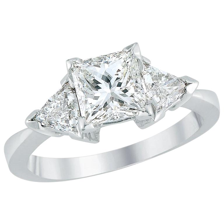 Diamond Engagement Ring Made of Platinum and Diamonds For Sale