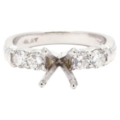 Diamond Engagement Ring Mounting, Platinum, 1ct Diamond