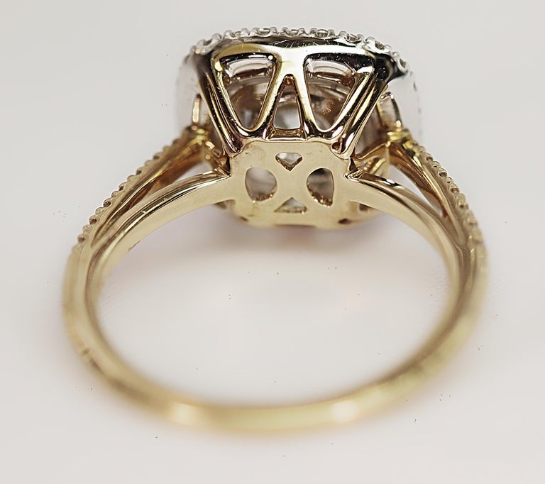 Diamond Engagement Ring or Right Hand Ring with Cubic Zirconia Center