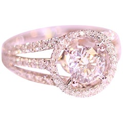 Diamond Engagement Ring Right Hand Ring 18 Karat White Gold