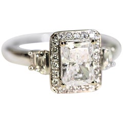 Diamond Engagement Ring Right Hand Ring Cubic Zirconia Center