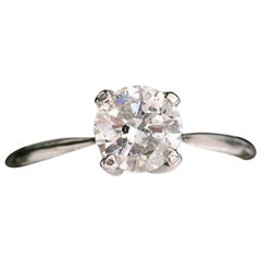 Diamant-Verlobungsring rund 1,07 Karat 14 Karat Weißgold